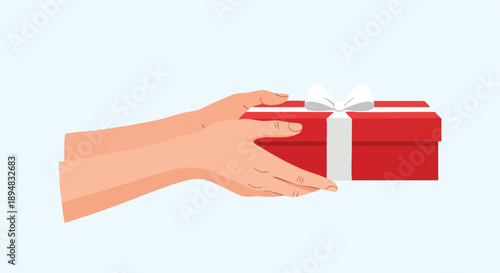 Celebrating heartfelt connections on Valentine's Day, this illustration beautifully captures the essence of modern romance and thoughtful self-care through the act of giving a cherished gift