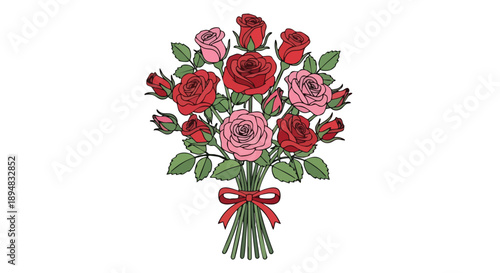 Celebrate joy and affection with a vibrant rose bouquet, perfect for Valentine's Day Modern Romance and Self-Care, symbolizing enduring love and tender sentiments