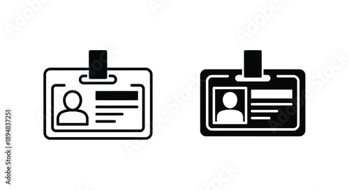 Two identification badges displayed in a stark black silhouette