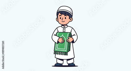 A smiling boy character in a cartoon vector illustration wears a doctor uniform with a stethoscope while acting as a professional chef in a kitchen holding an Italian pizza