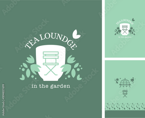 Charte graphique pour pâtisserie, salon de thé, traiteur, jardin, terrasse, salon de thé, café, picto, mockup, packaging, étiquettes, stickers, menu, frise, floral, tasse, serre, patio, verrière, 