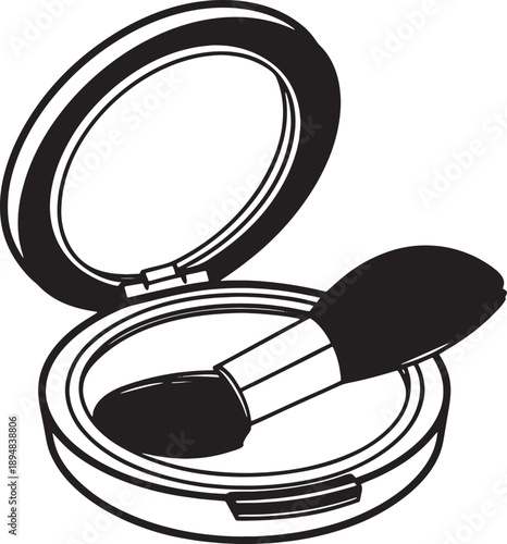 make up brush and powder