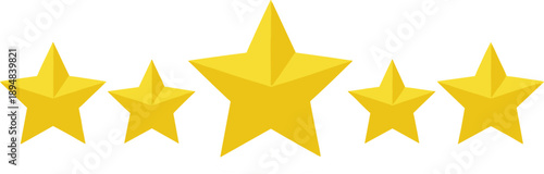 Set of golden rating stars from one to five, customer review and feedback icons for quality evaluation, ranking, and satisfaction concepts