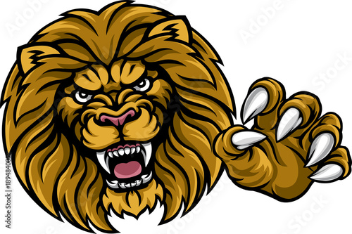 A lion angry animal sports ...