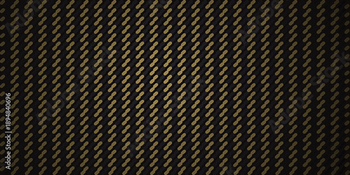 Symmetrical Champagne Gold and Obsidian Interlocking Wave Link Pattern