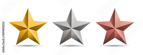 Origami paper star decoration on white background