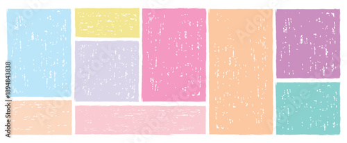 Frame box shape with brush crayon texture. colorful grunge rectangles. Rectangle Brush stroke, grunge box. Colorful grunge rectangle on a transparent background.