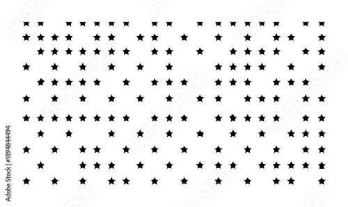 Pattern of black stars on white background