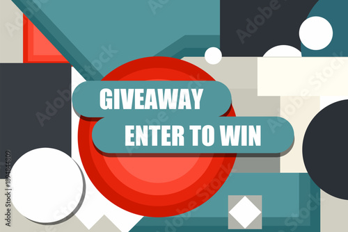 Vector banner. Megaphone with giveaway enter to win speech bubble. Loudspeaker. Banner for business, marketing. Banner design vector illustration.