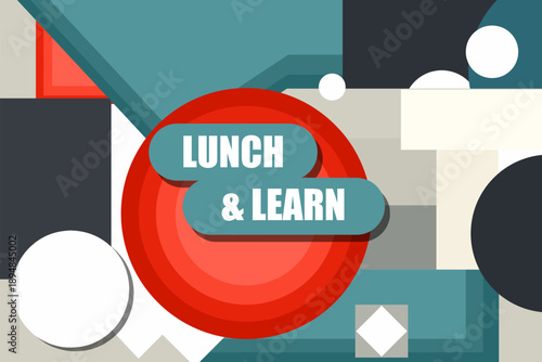 Vector banner. Megaphone with lunch and learn speech bubble. Loudspeaker. Banner for business, marketing. Banner design vector illustration.