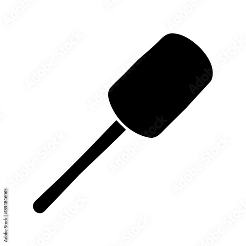 Black and White Silhouette of a Lollipop or Cleaning Tool on White