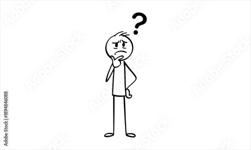 Minimalist vector illustration of a person facing a challenging dilemma or decision with uncertainty