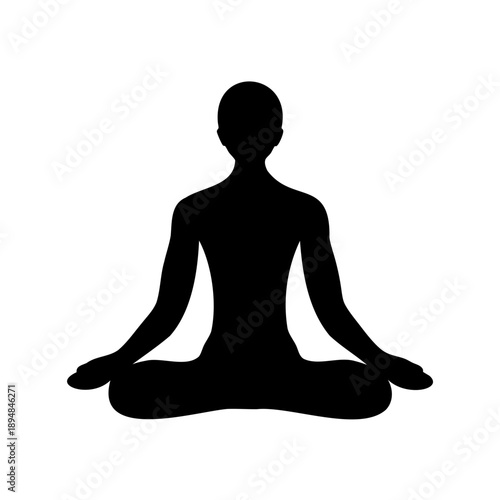 Silhouette of a person meditating in the lotus position for relaxation