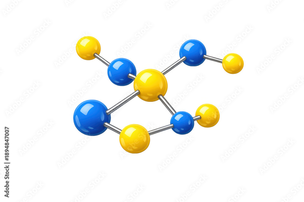Obraz premium Abstract molecule model representing scientific research, chemistry, and drug development on transparent background