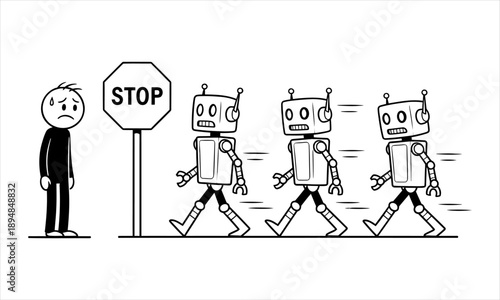 Automated Future Robots Disregard Stop Sign, Challenging Human Control