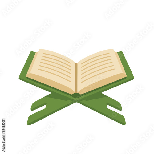 open book al qur'an on white background