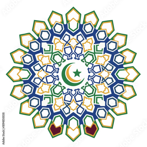 abstract background ornament islamic ramadhan with moon and star