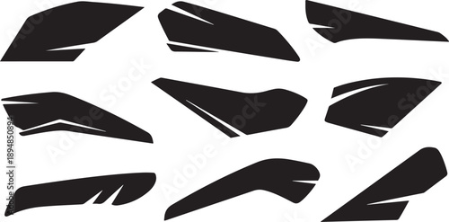 Abstract Black and White Geometric Shapes Design Elements