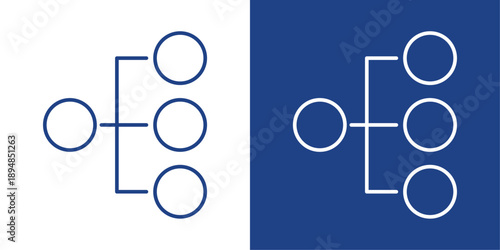 Hierarchy Blue And White Icon Style Collection