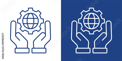 Governance Blue And White Icon Style Collection