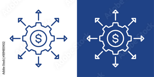Scalability Blue And White Icon Style Collection