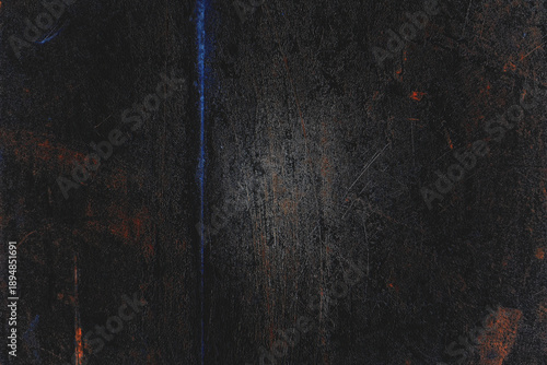 Gritty Dark Grunge Texture with Red and Blue Scratches