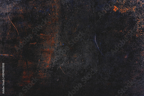Gritty Dark Grunge Texture with Red and Blue Scratches