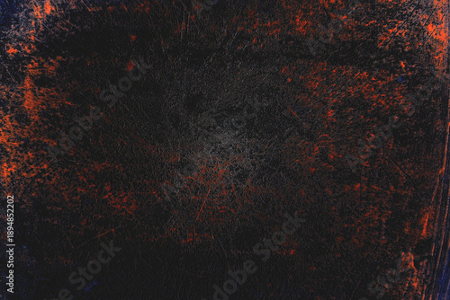 Gritty Dark Grunge Texture with Red and Blue Scratches