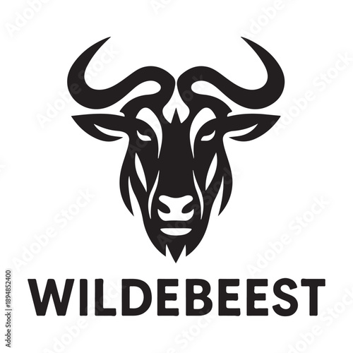 Wildebeest or Gnu Head Mascot Logo Vector Illustration