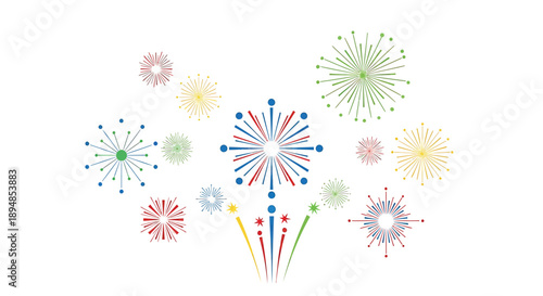 Colorful fireworks exploding in the sky