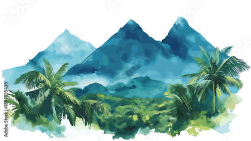 Andes Mountains. Andes Mountains hand drawn watercolor illustration