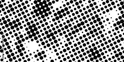 Abstract Halftone Dot Pattern Black and White Background Texture. Modern Trendy design in Vector Illustration