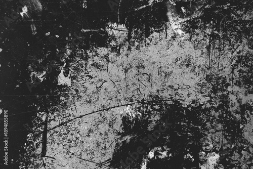 Abstract Distressed Monochrome Surface with Scratches and Splatters