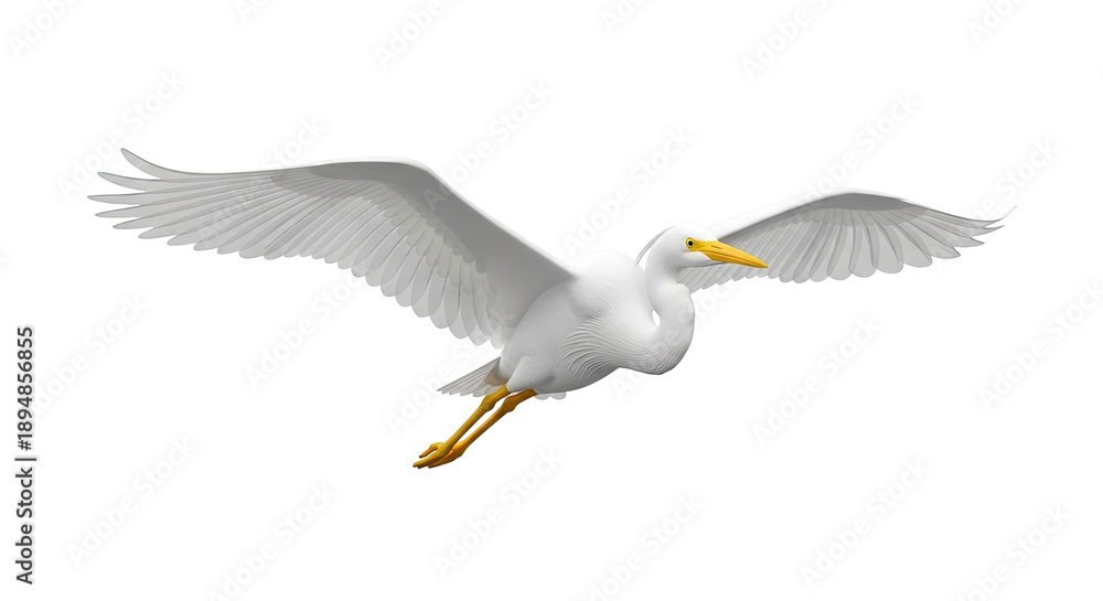 Fototapeta premium White Egret in Flight
