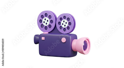 3D Cartoon Vintage Film Camera
