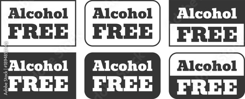 Bold labels show alcohol free status in black and white with different shapes