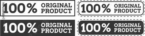 Black and white labels with original product text in rectangular and rounded styles
