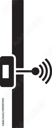 Smartwatch Signal Icon Silhouette – Wearable Technology Symbol
Fitness Tracker with Wireless Signal – Black Wearable Device Icon
Smart Band Connectivity Silhouette – Modern Wearable Tech Illustration