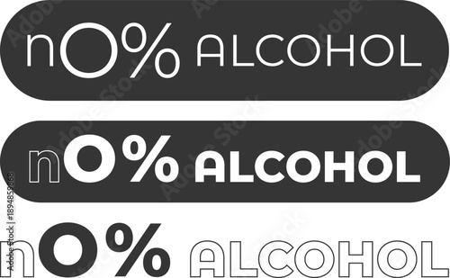 Modern design featuring no alcohol labels with minimalist typography in black and white