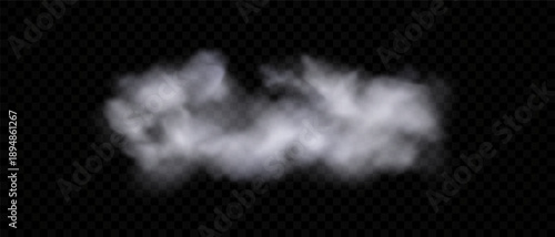 Realistic fog or smoke isolated on a transparent background. Fog or steam effect for design elements, weather concepts.
