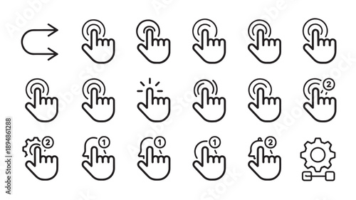 Vector Illustration Of Various Hand Pointer Icons For Web And User Interface Design