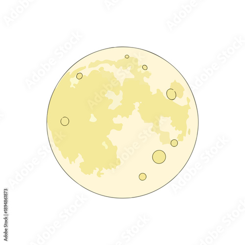 Simple vector illustration of the full moon celestial body