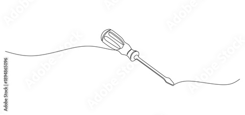 Screwdriver continuous line vector design