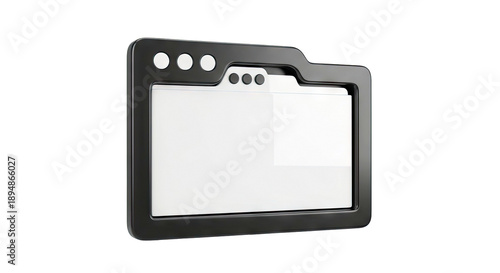 3D Rendered Folder Icon with Blank White Pages