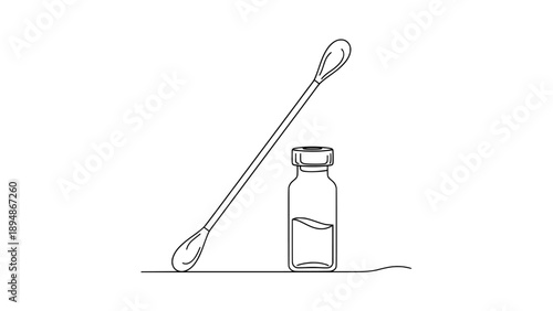 DNA Test Kit Genetic Testing Personalized Medicine Single Line Art Icon