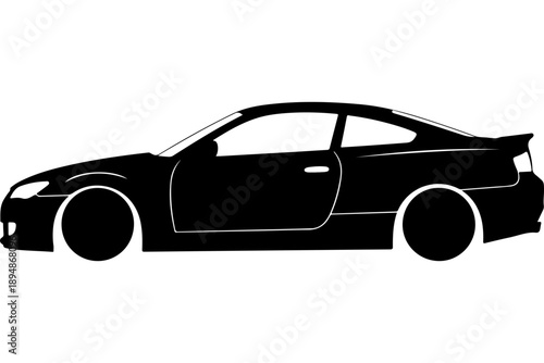 Black Sports Car Silhouette Design