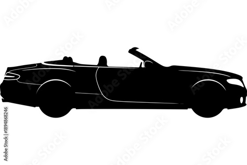 Silhouette of a Convertible Car