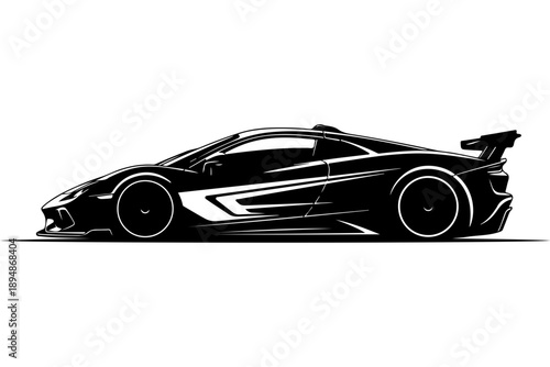 Black Sports Car Design Illustration