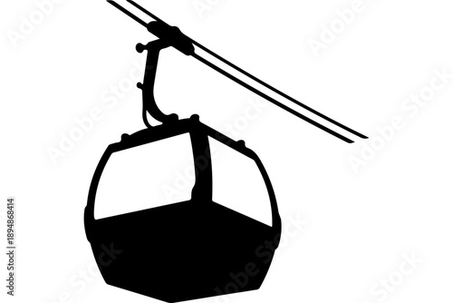 Cable Car Silhouette Design