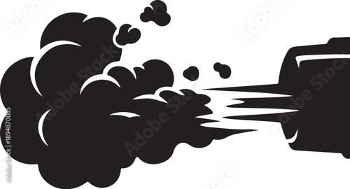 Car Speeding Away with Large Cloud of Smoke Behind